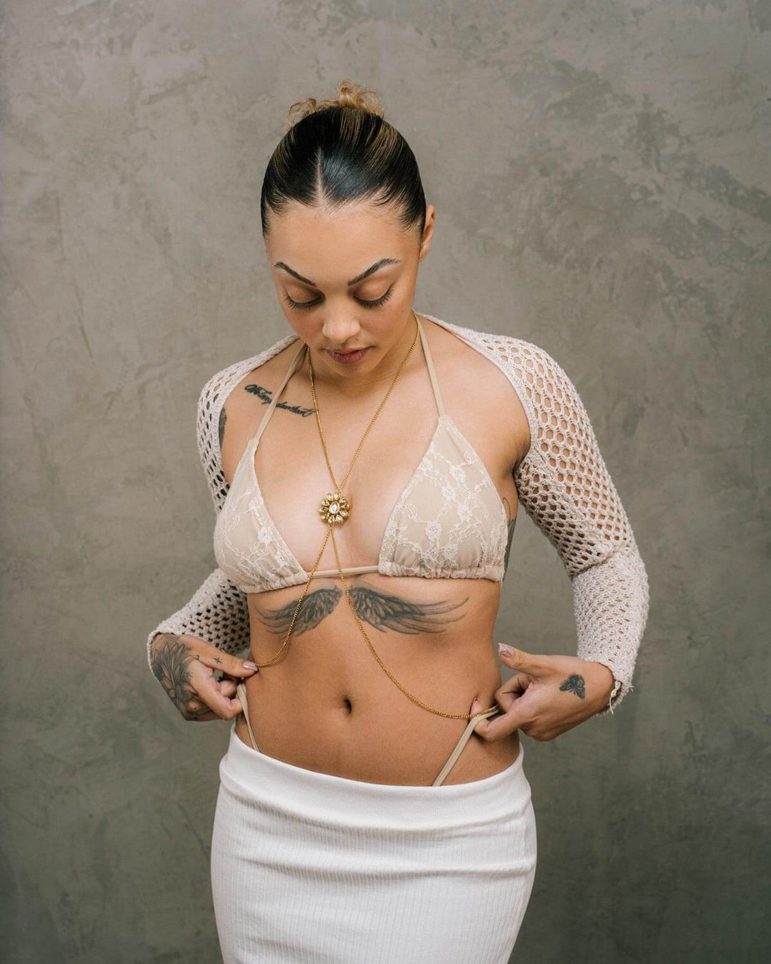 Gold Kundan Body Chain