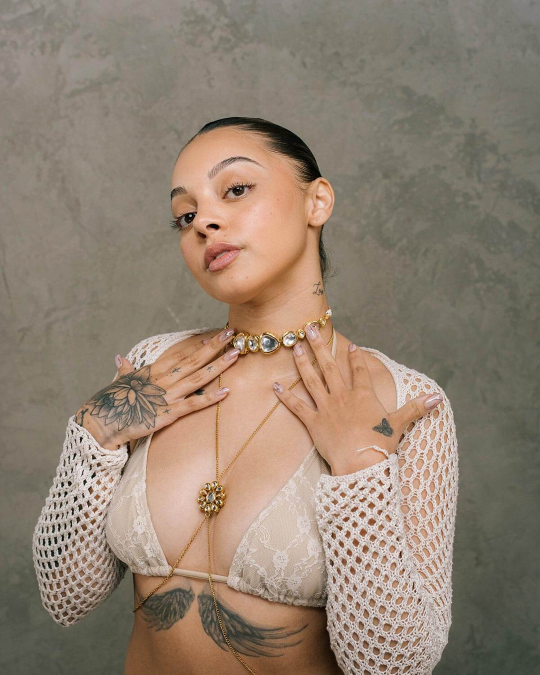 Gold Kundan Body Chain