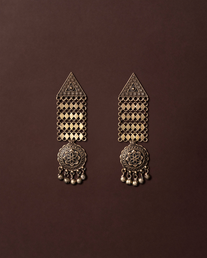 Vintage Showstopper Earrings - Antique Gold Finish