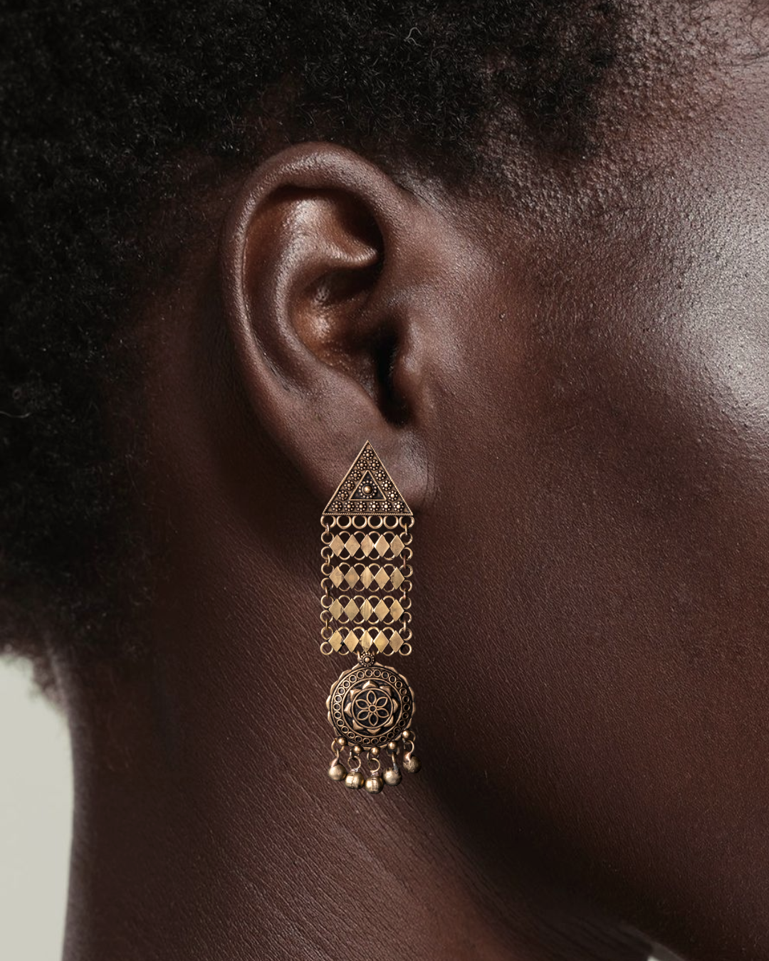Vintage Showstopper Earrings - Antique Gold Finish