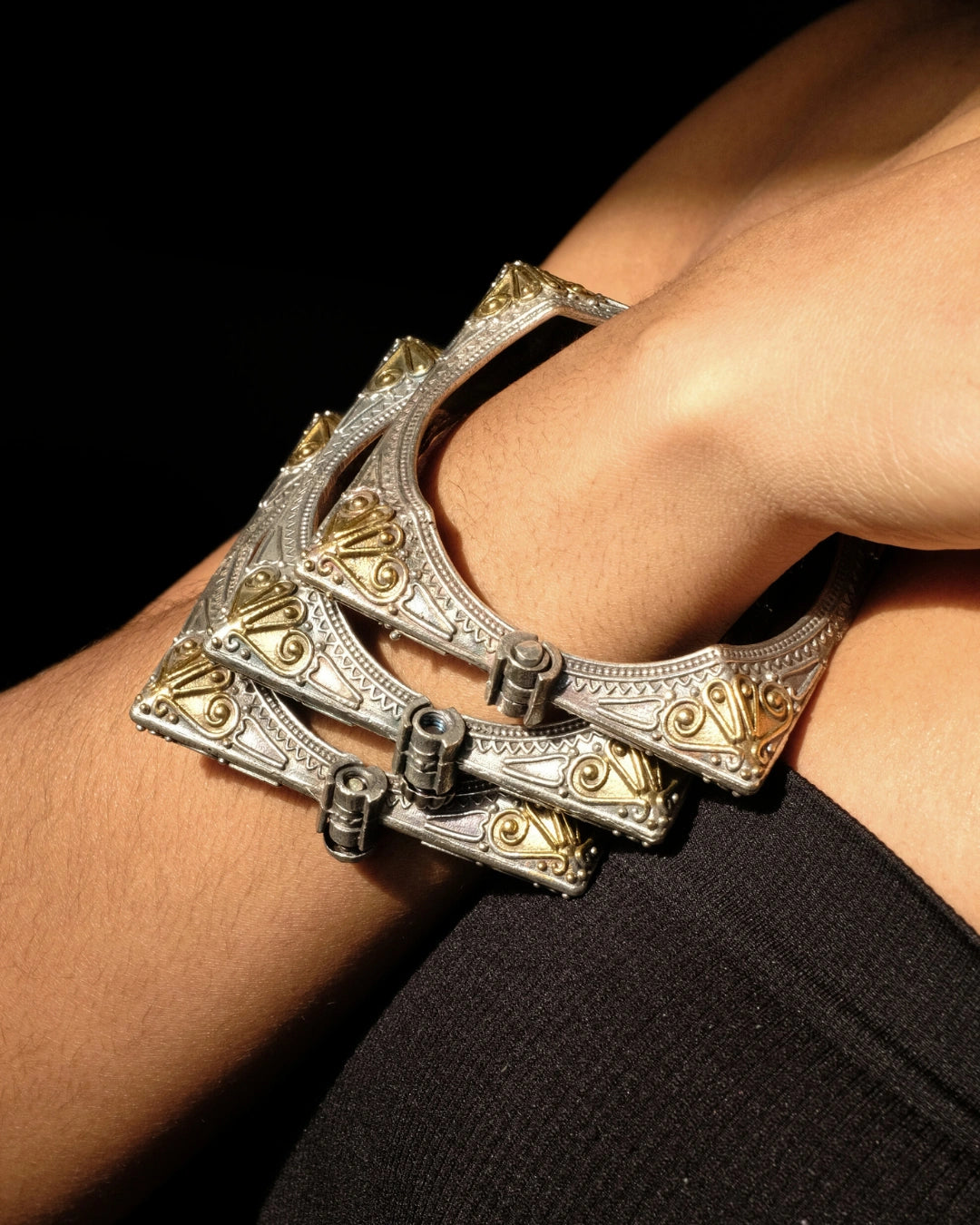 NEW! Finesse Two-Tone Cuff Bangle