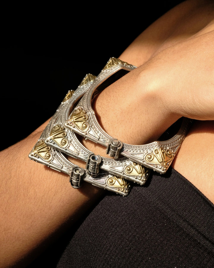 NEW! Finesse Two-Tone Cuff Bangle