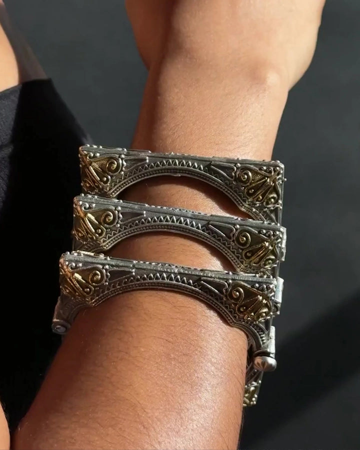 NEW! Finesse Two-Tone Cuff Bangle