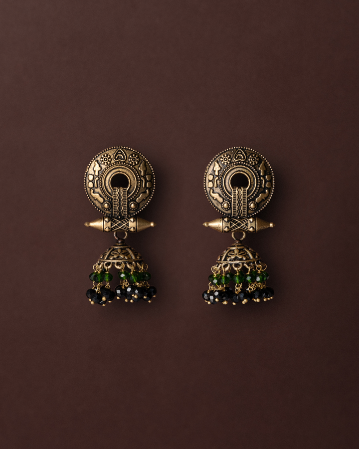 Warrior Pose Earrings - Antique Gold Finish