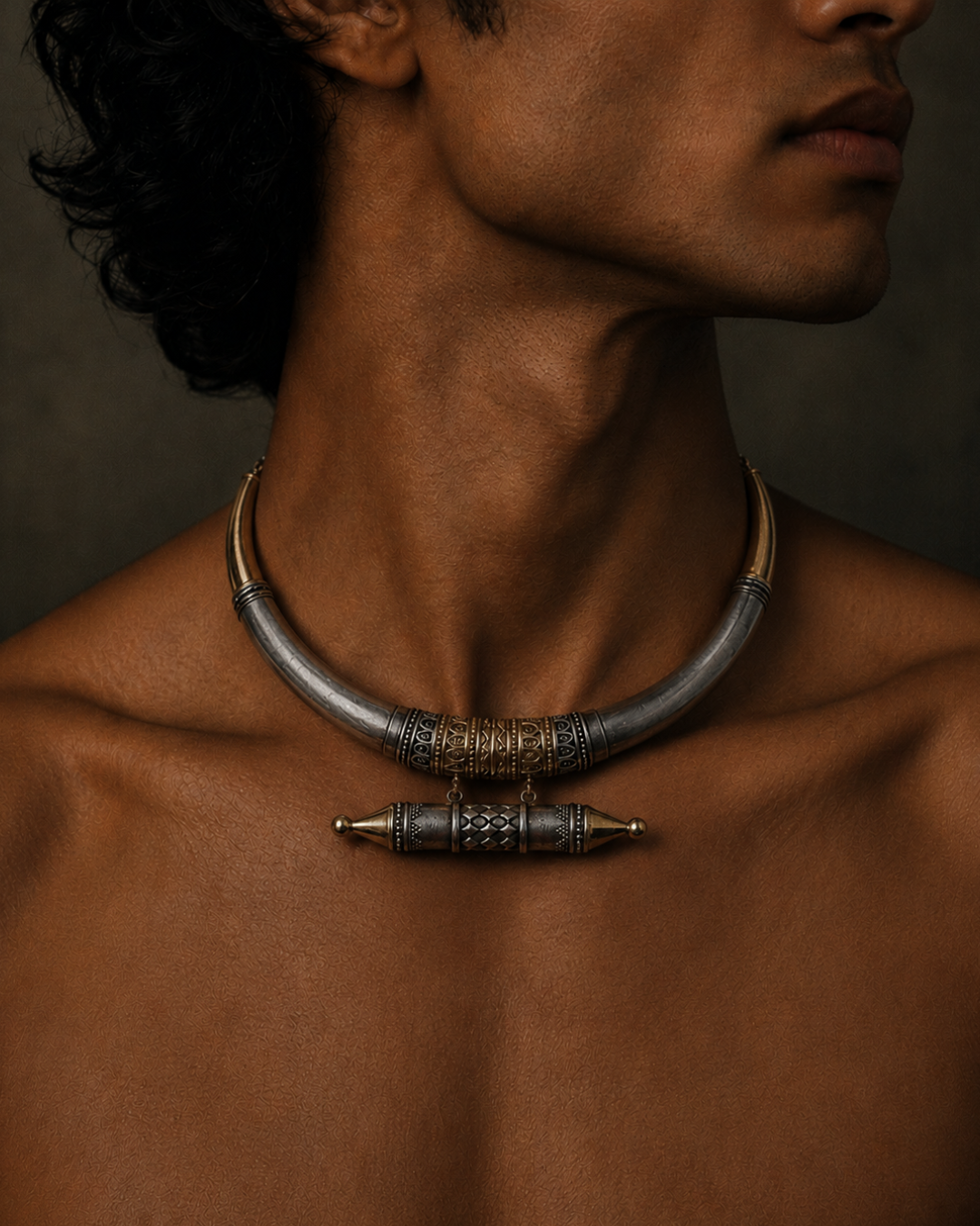 Madaliya Two-Tone Cuff Necklace