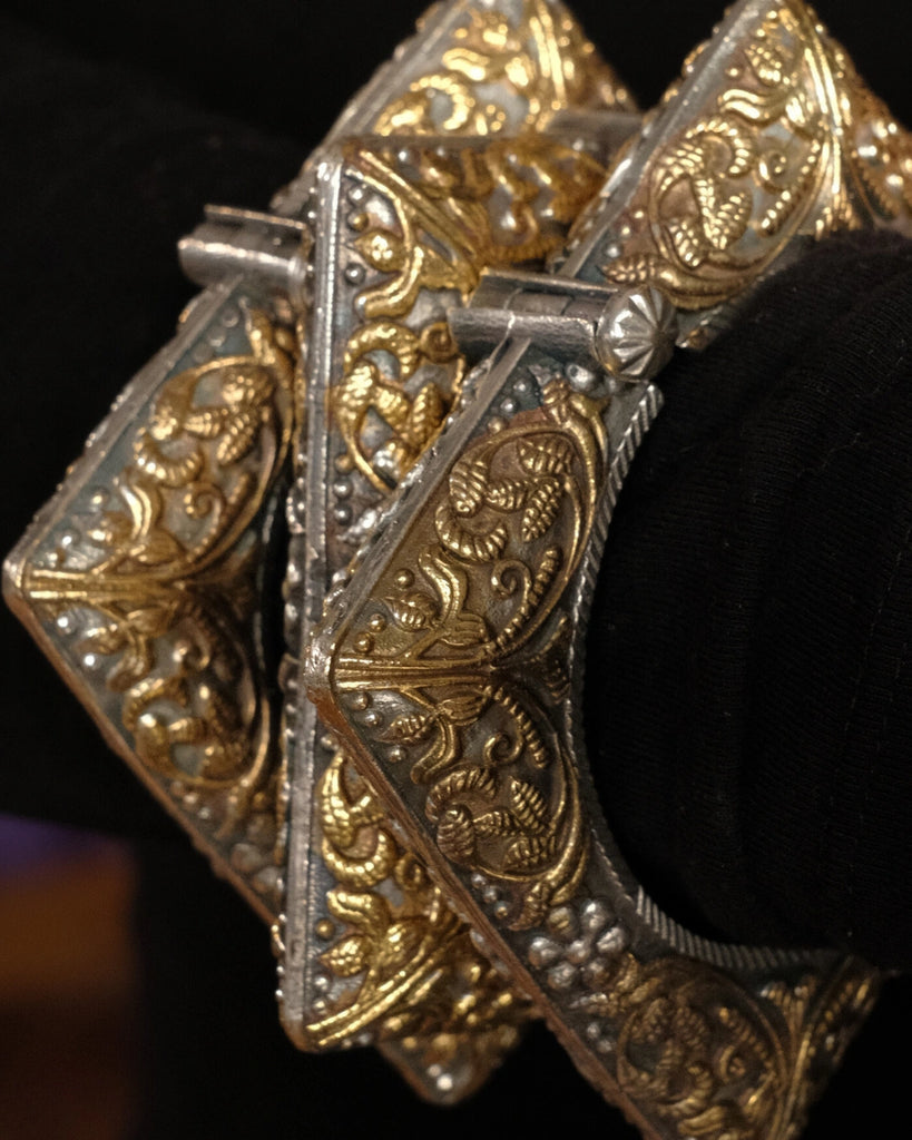 Square Filigree Two-Tone Cuff Bangle – MAABAE