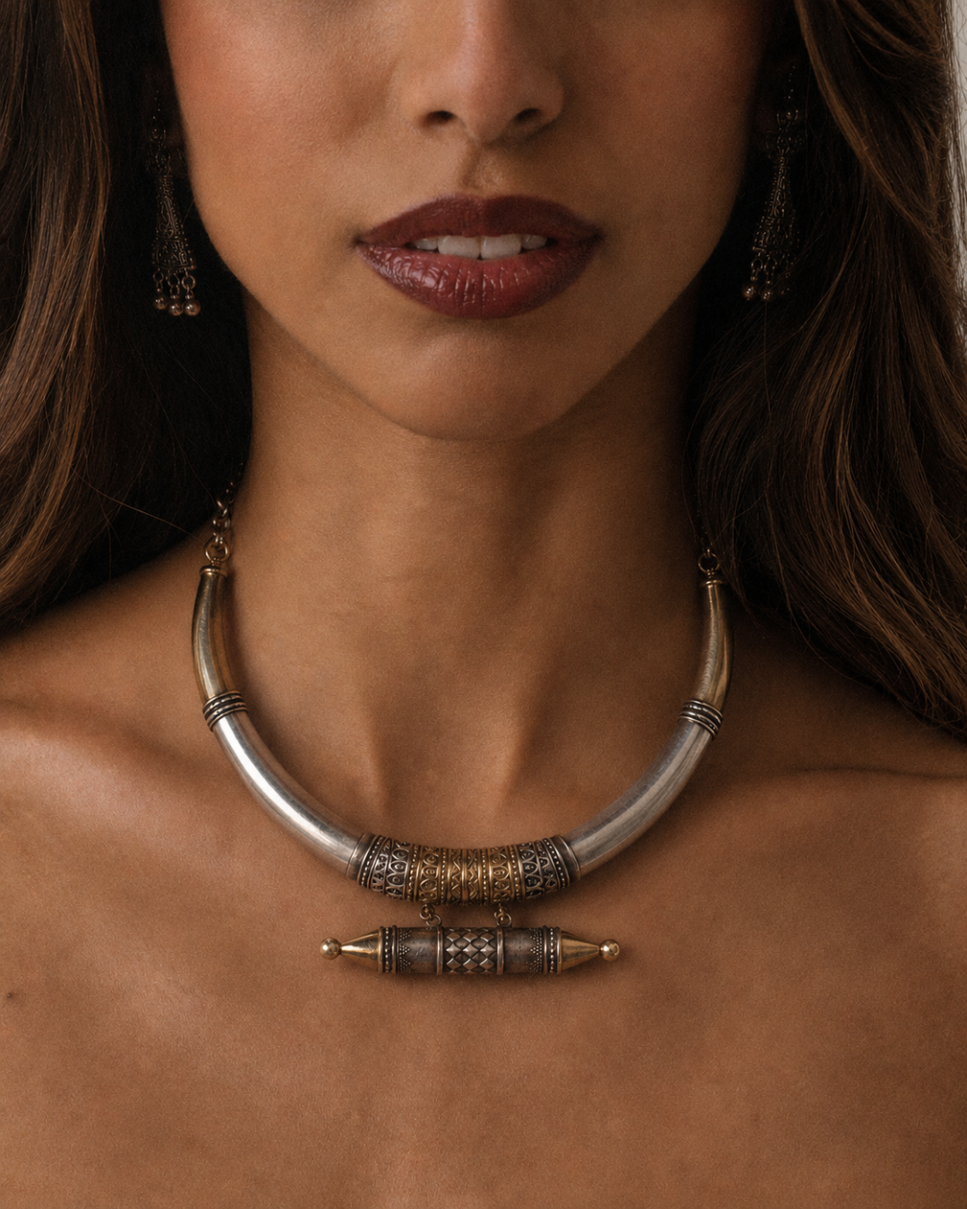 Madaliya Two-Tone Cuff Necklace