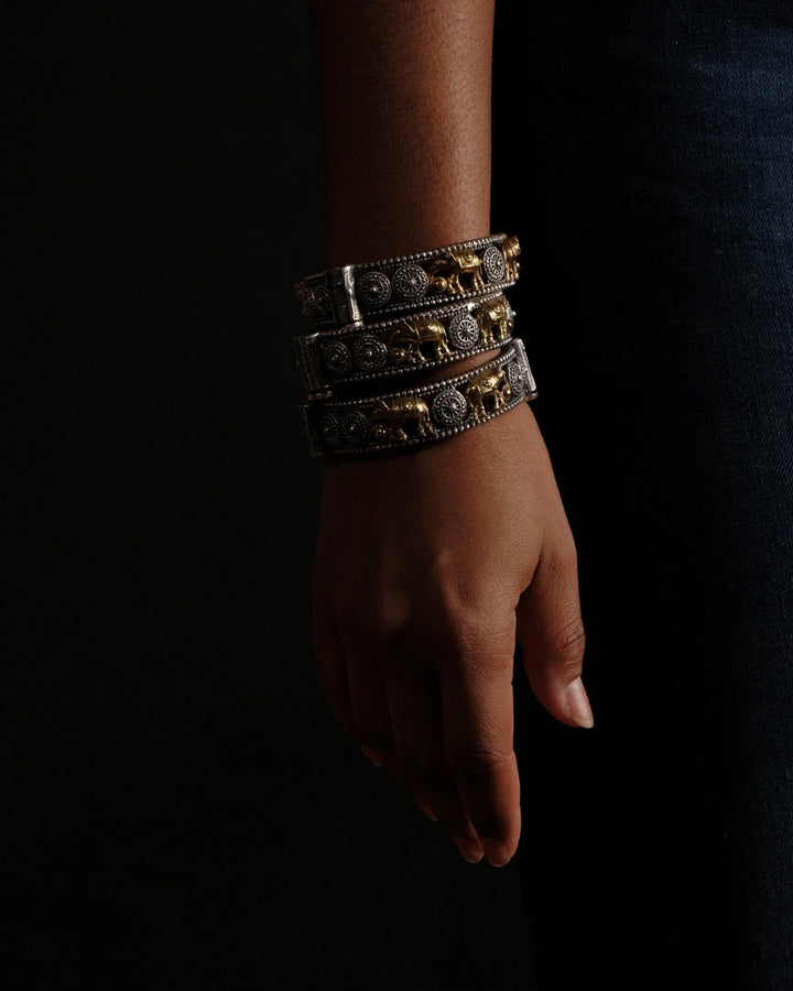 NEW! Baby Elephant Two-Tone Cuff Bangle