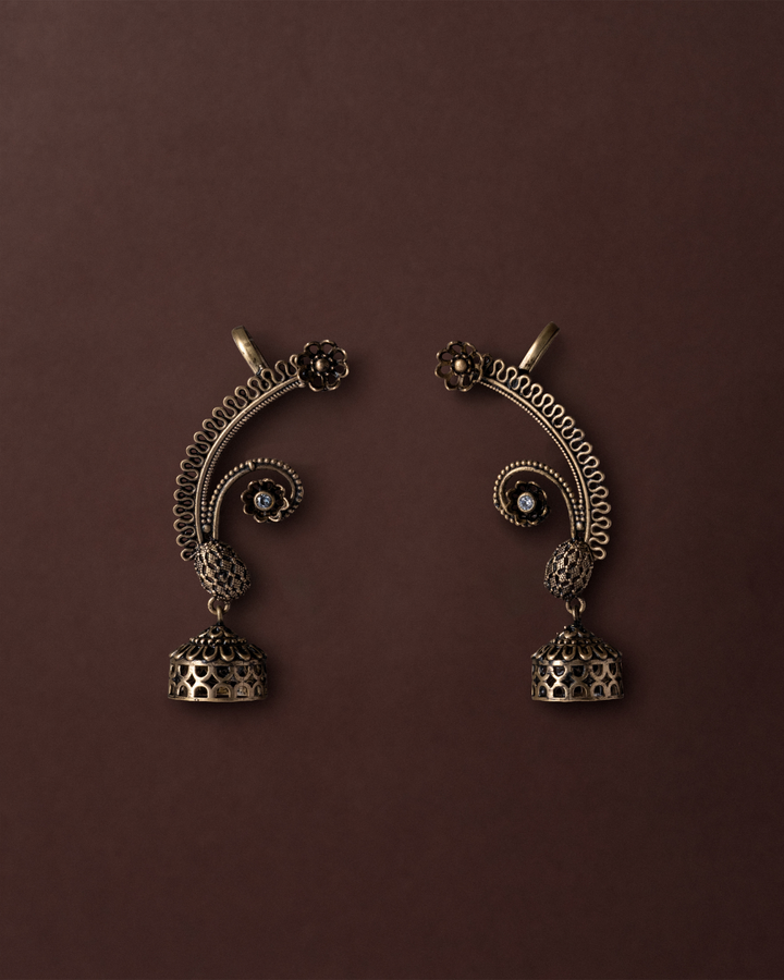 Run Up The Ear Earrings - Antique Gold Finish