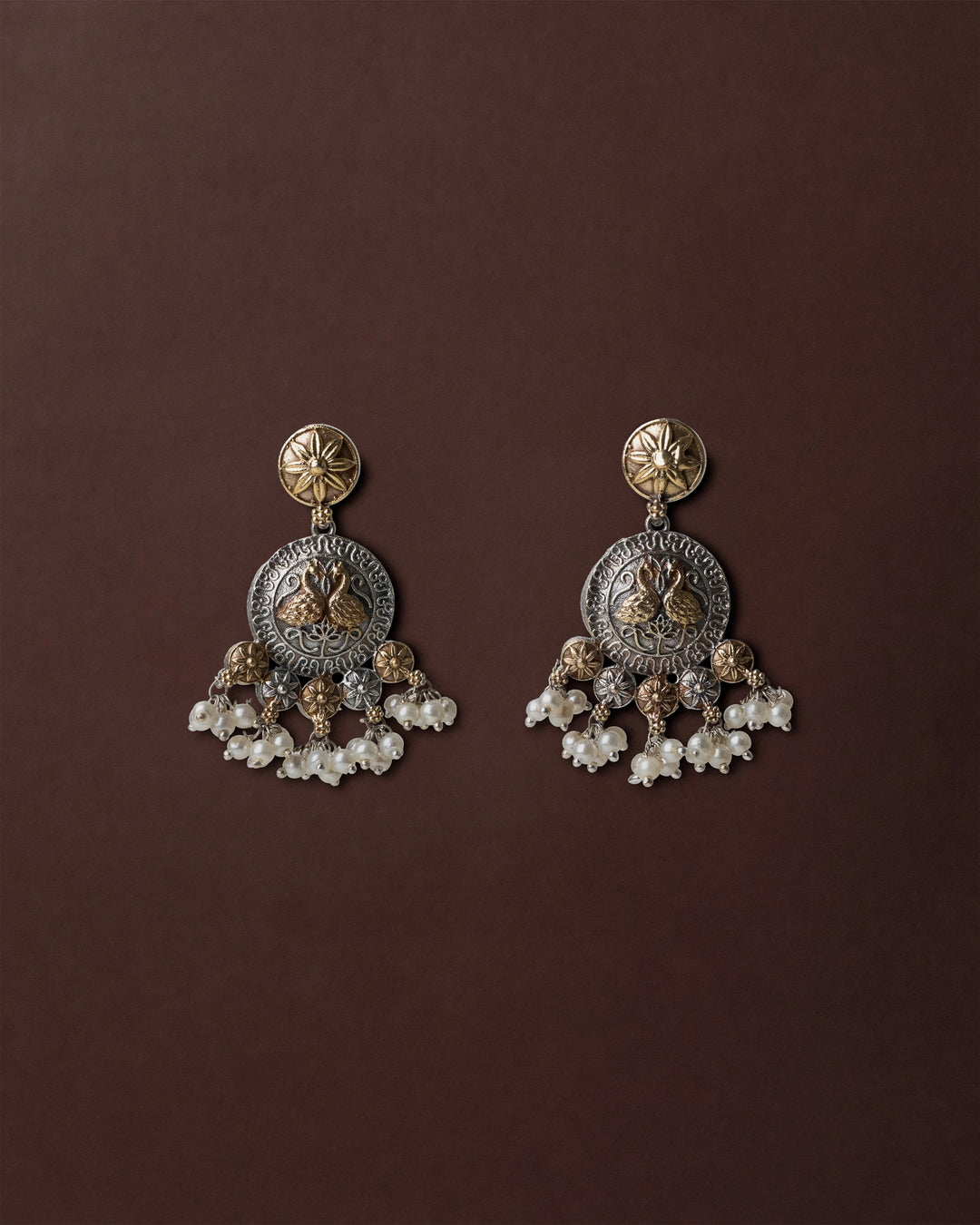 Gelina Goddess Two-Tone Earrings