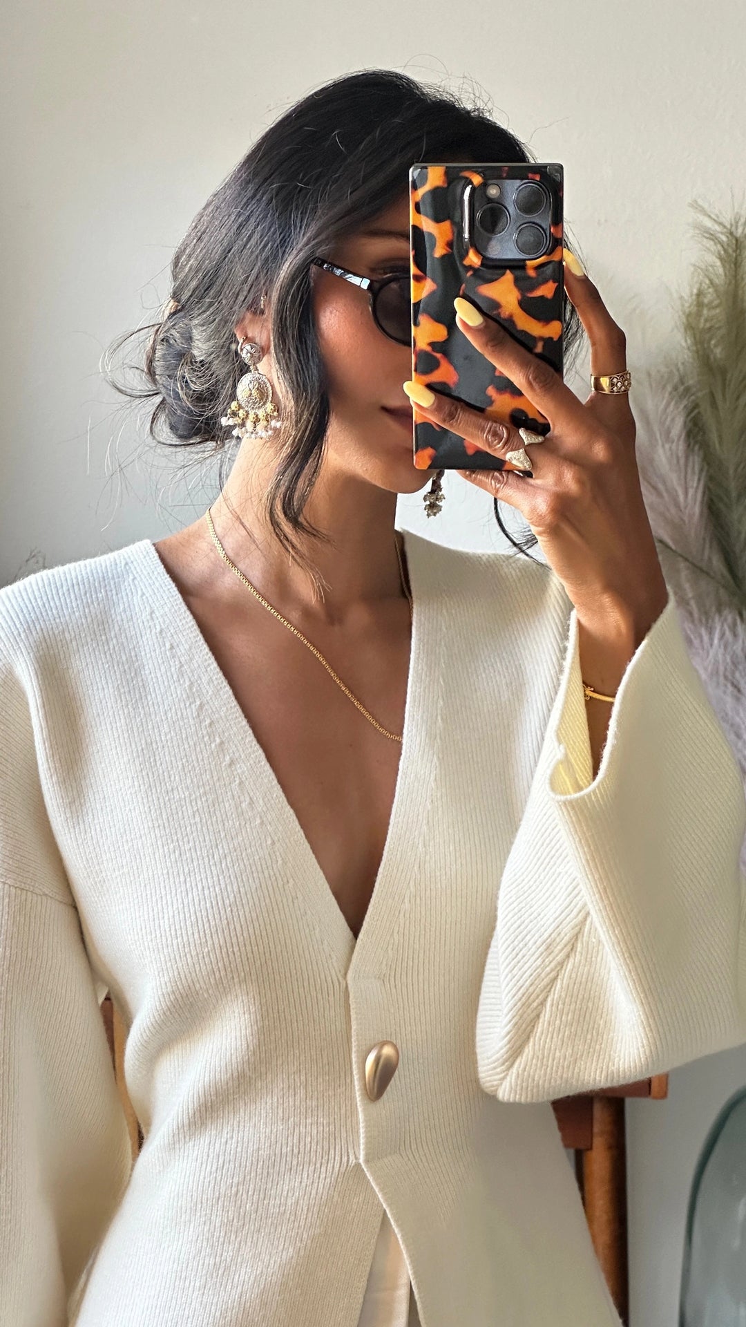 Gelina Goddess Two-Tone Earrings