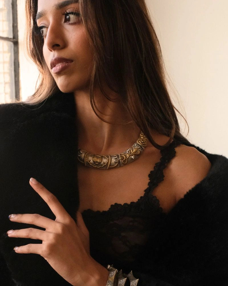 Bitchari Two-Tone Cuff Necklace