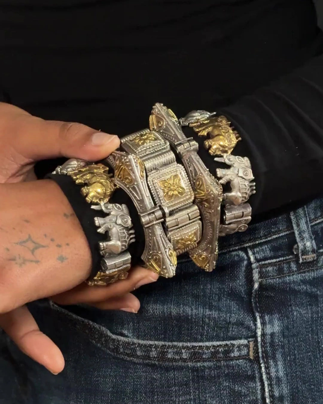 NEW! Dancing Elephants Cuff Bangle