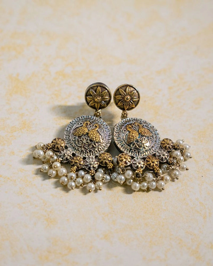 Gelina Goddess Two-Tone Earrings