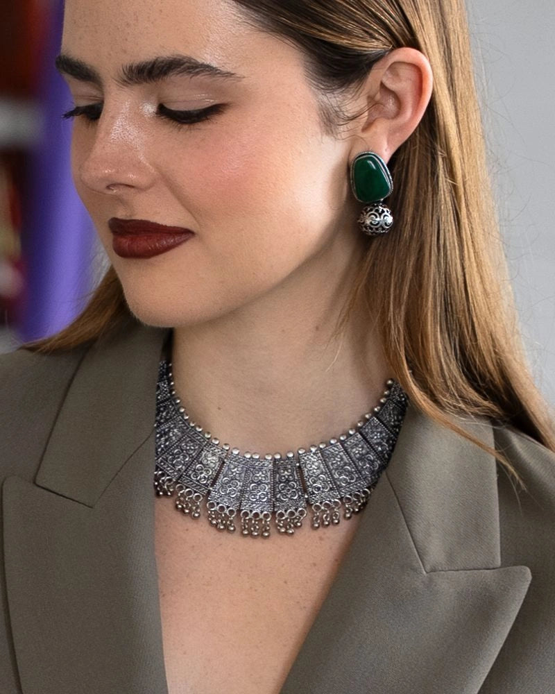 Silver Rhajara Collar Necklace