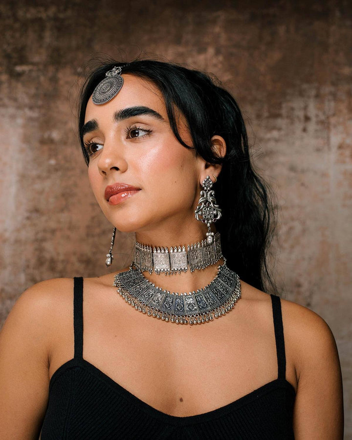 Silver Rhajara Collar Necklace