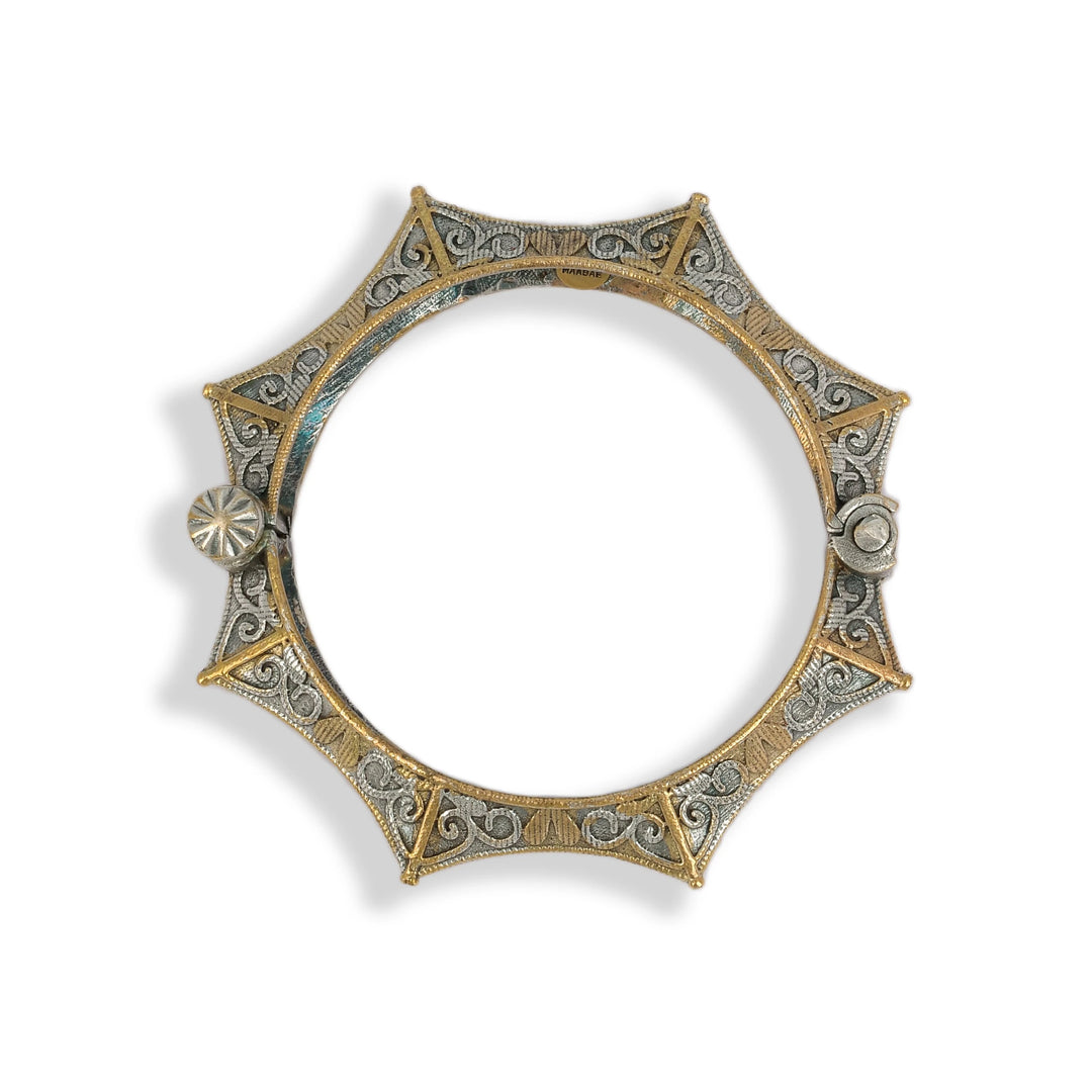 Aath Edges Two-Tone Cuff Bangle