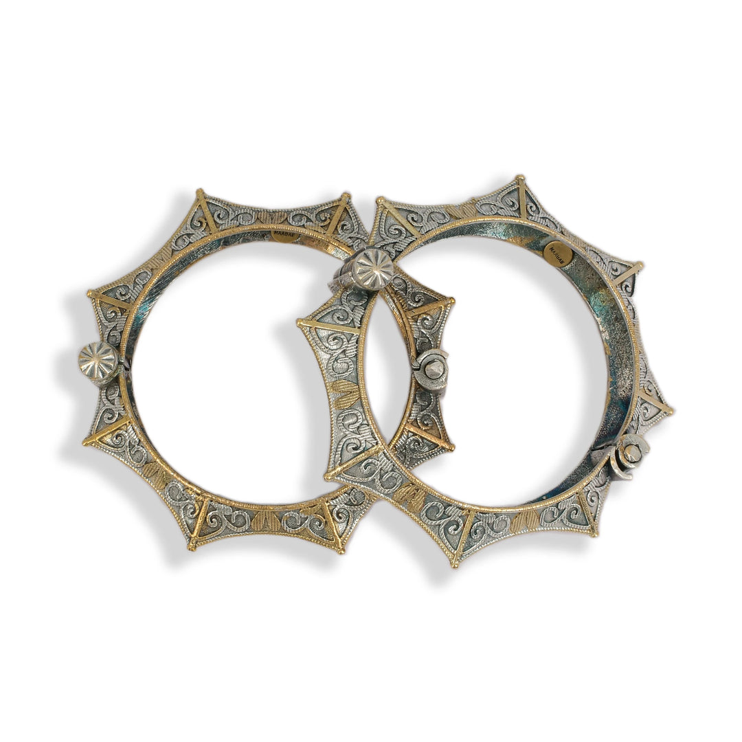 Aath Edges Two-Tone Cuff Bangle