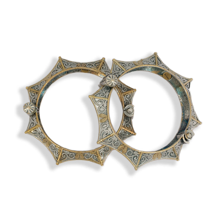 Aath Edges Two-Tone Cuff Bangle
