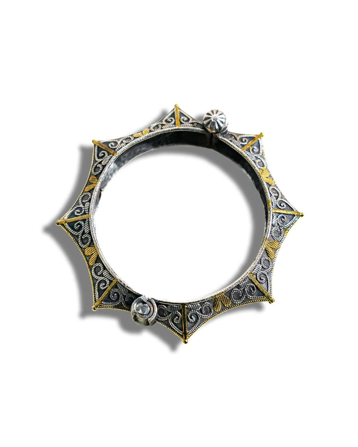 Aath Edges Two-Tone Cuff Bangle