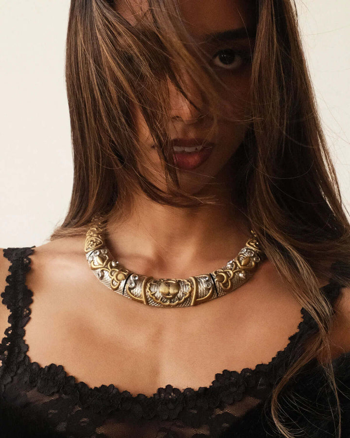 Bitchari Two-Tone Cuff Necklace
