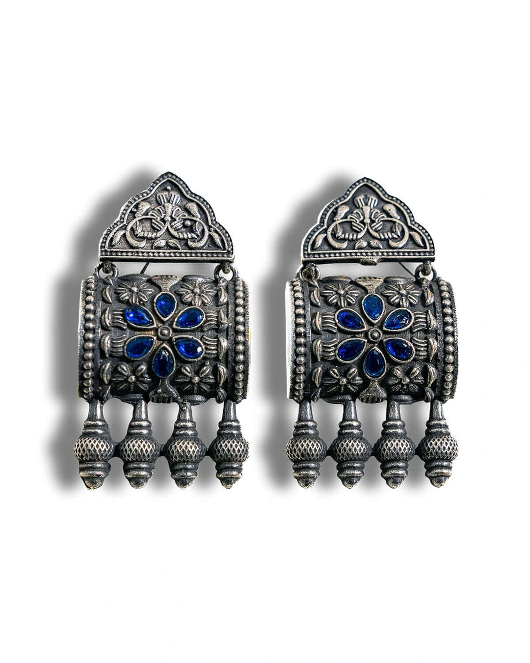 Jakia Sapphire Blue Vintage Earrings
