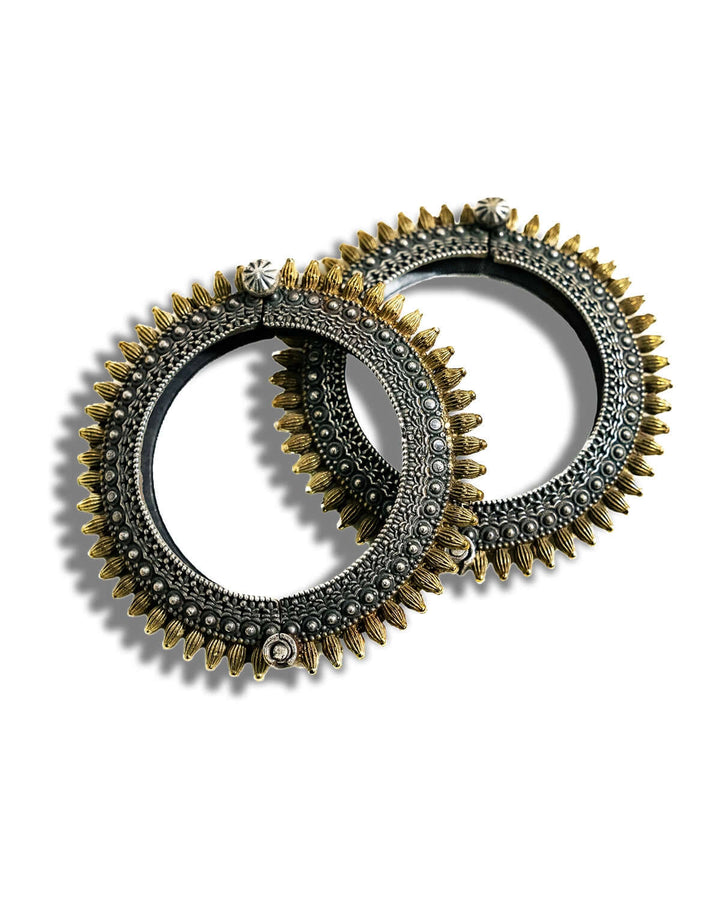 Surya Two-Tone Cuff Bangle