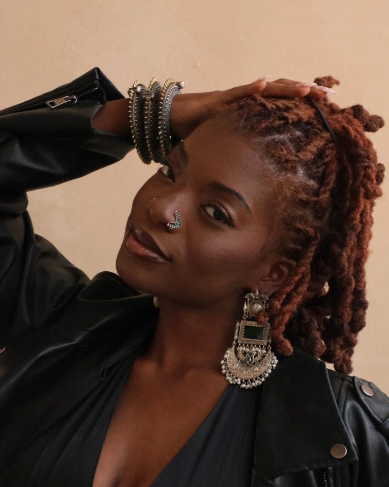 Marathi Green Stone Nose Ring