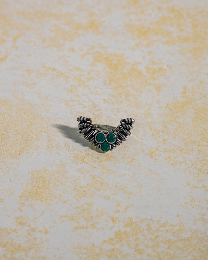 Marathi Green Stone Nose Ring