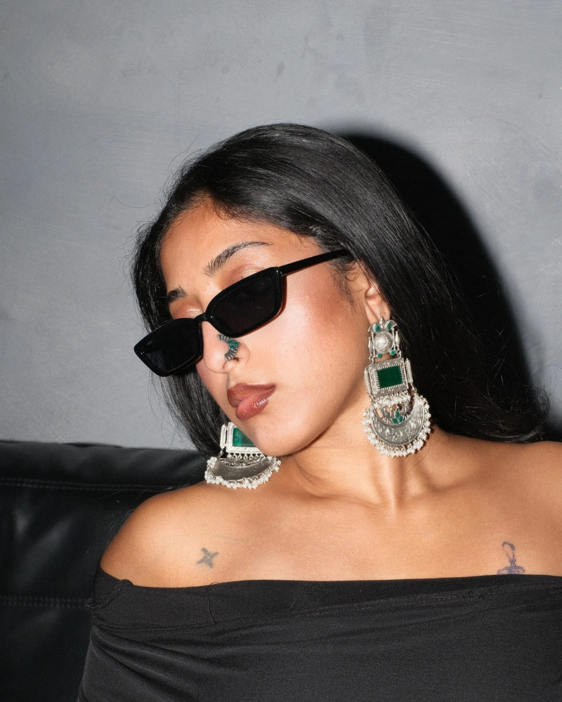 Marathi Green Stone Nose Ring