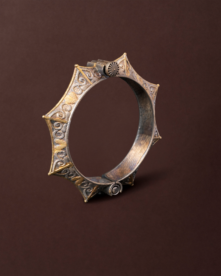 Aath Edges Two-Tone Cuff Bangle