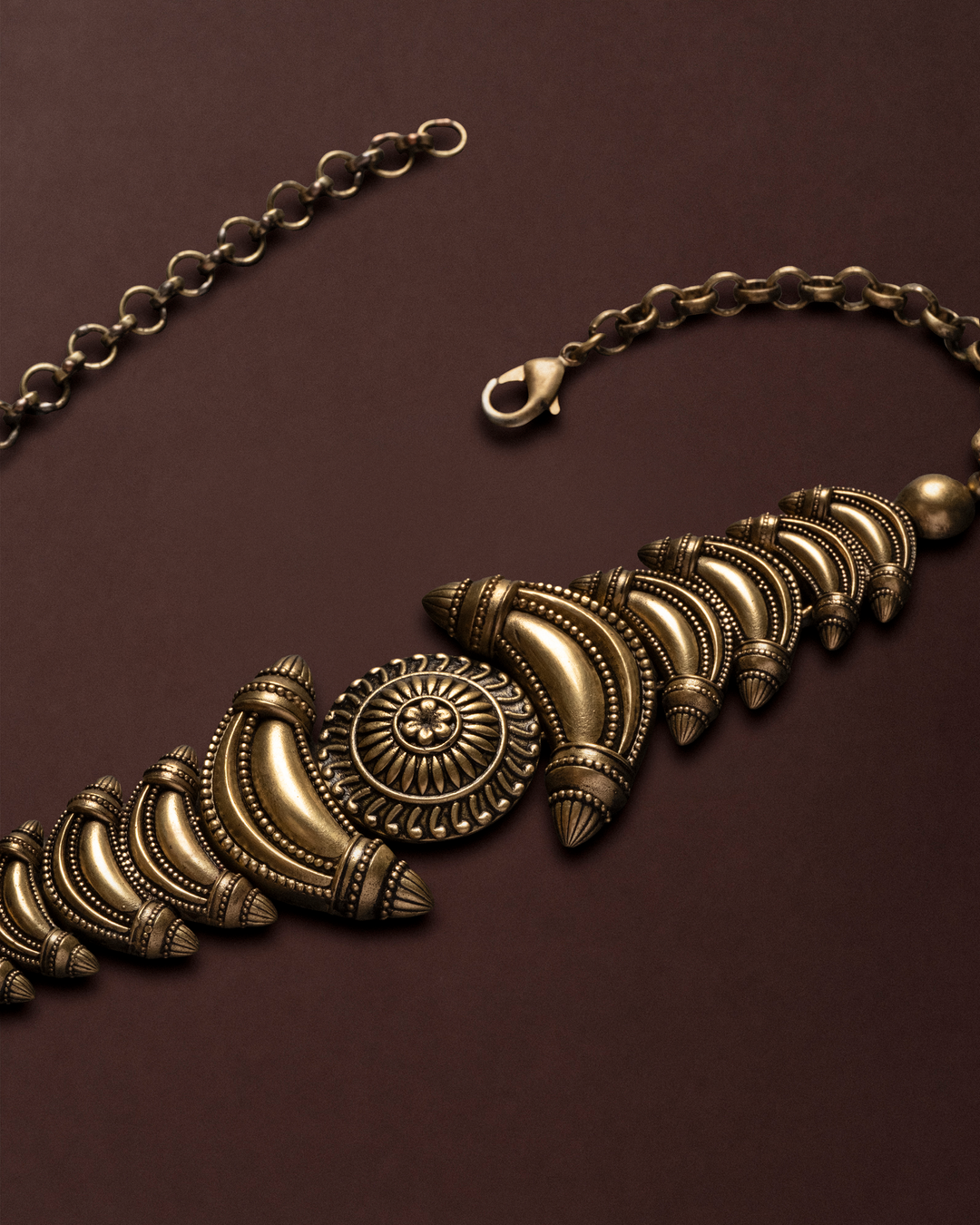 Fire In Her Eyes Choker - Antique Gold Finish