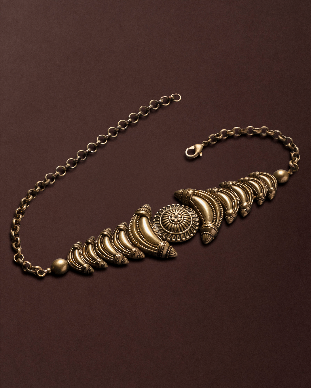 Fire In Her Eyes Choker - Antique Gold Finish