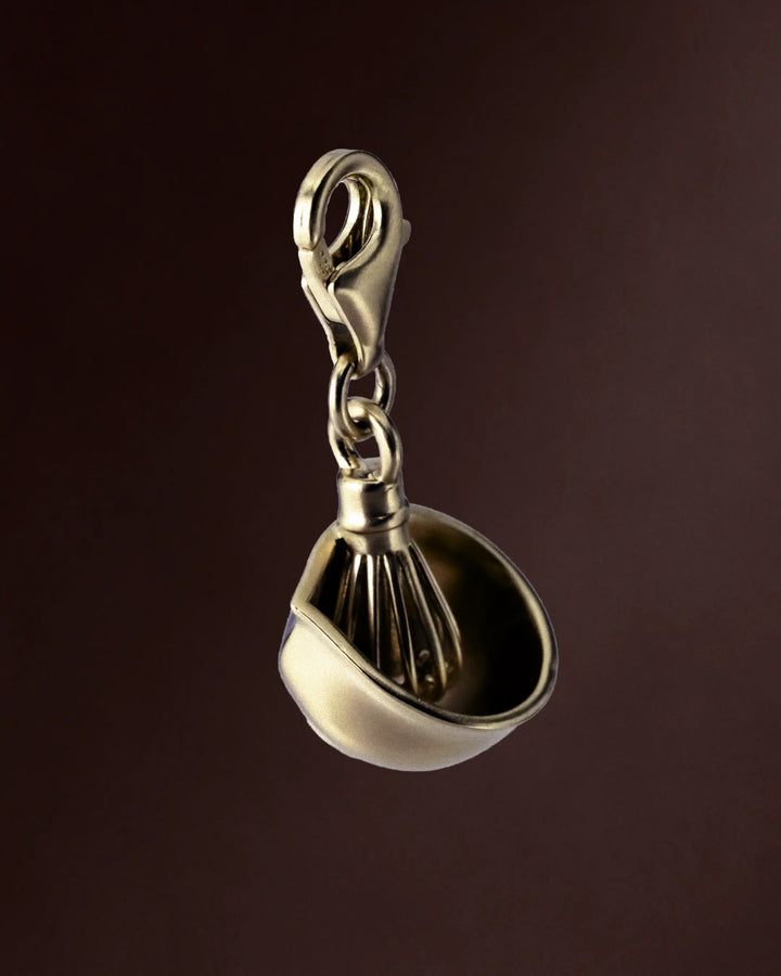 Matcha Bowl & Whisk Charm - Gold Vermeil