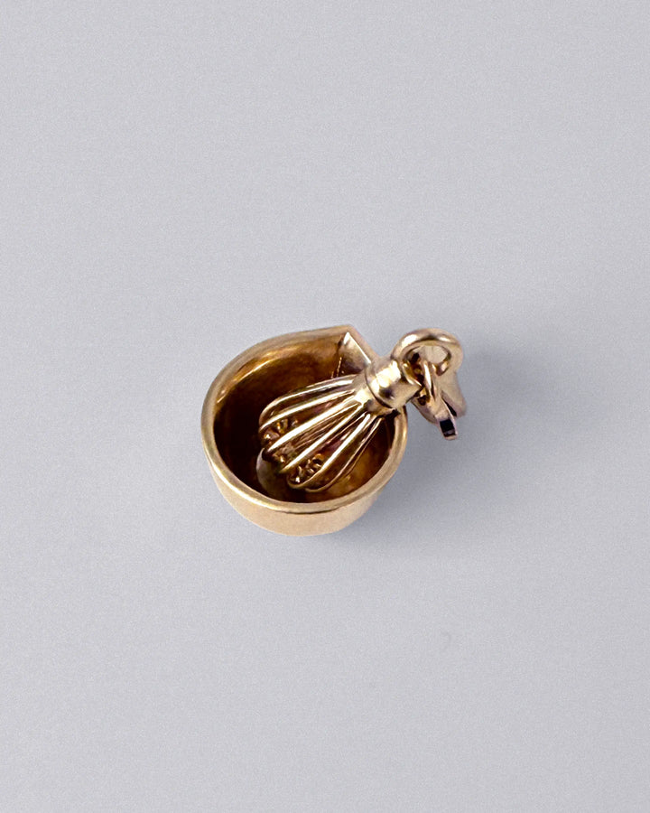 Matcha Bowl & Whisk Charm - Gold Vermeil