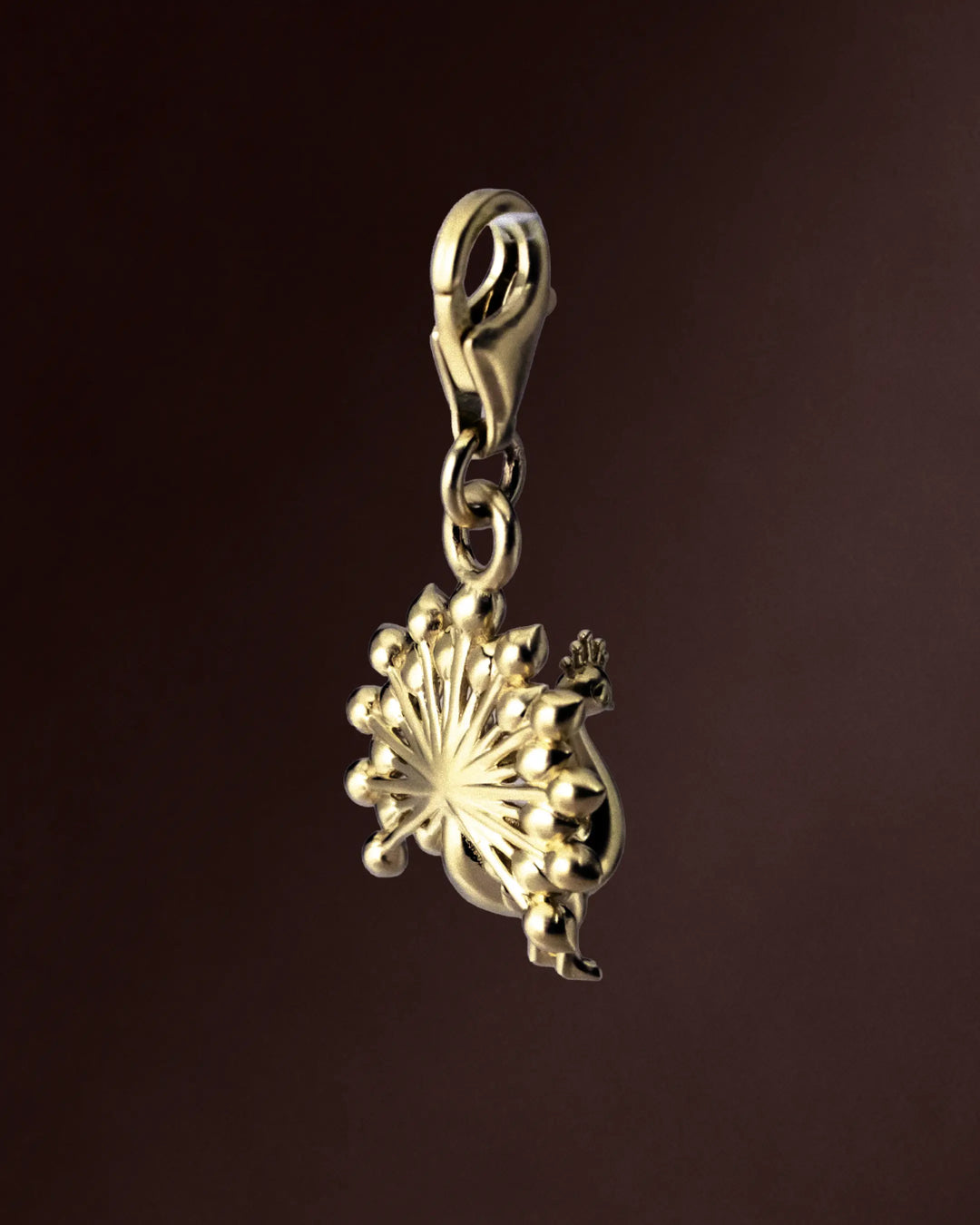 Peacock Charm - Gold Vermeil