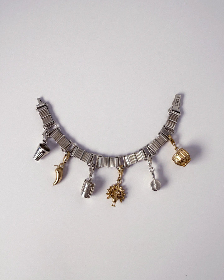 Peacock Charm - Gold Vermeil