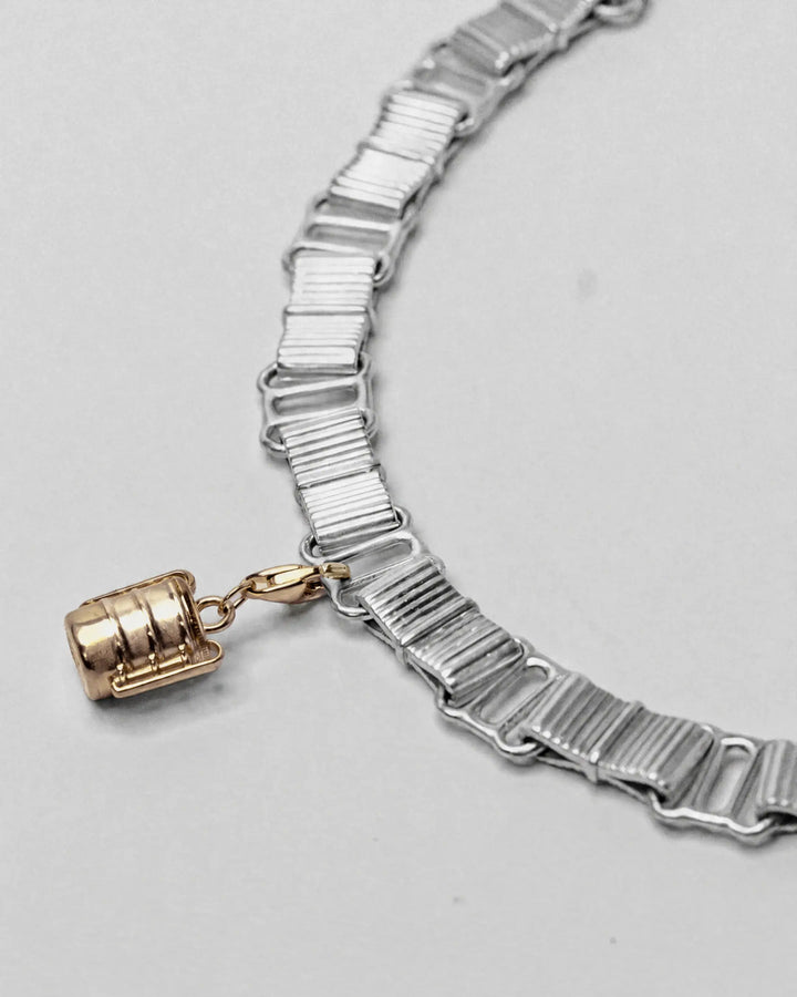 Gold Tiffin Charm & Bracelet Set