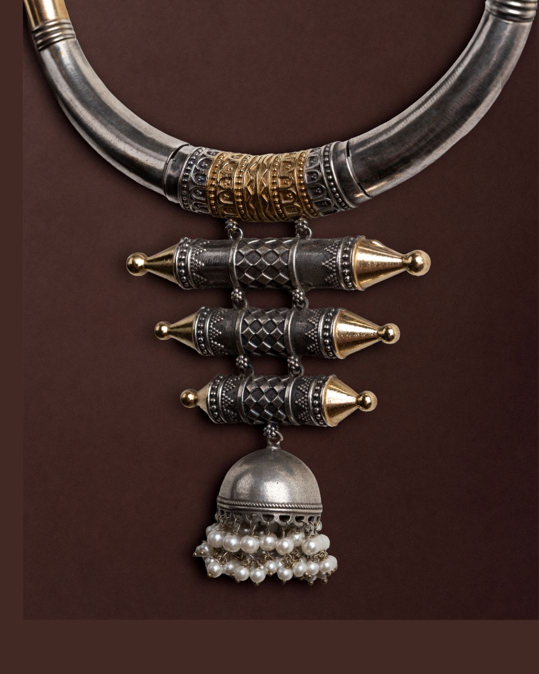 Madaliya Jhumki Two-Tone Cuff Necklace